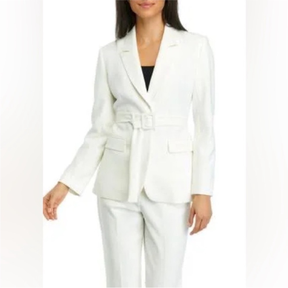 Used Lafayette 148 New York Cream Safari Blazer 6